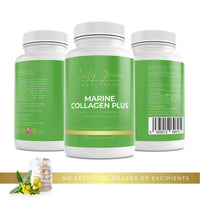 Lily Green Supplements Lily Green | Marine Collagen with Hyaluronic Acid & Vitamin C - 1650mg per Serving | 90 Capsules | Hydrolysed Type 1 Collagen for Women & Men | No Additives | Made in UK