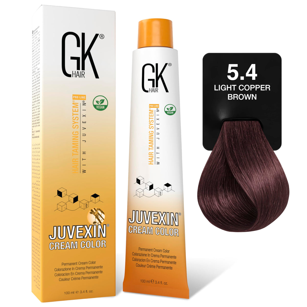 GK HAIR Global Keratin Professional Hair Color Cream Tube (3.4 Fl Oz/100ml) Nourishing & Cleansing Colors for Styling High Performance Long Lasting Semi Permanent Natural Toner Dye