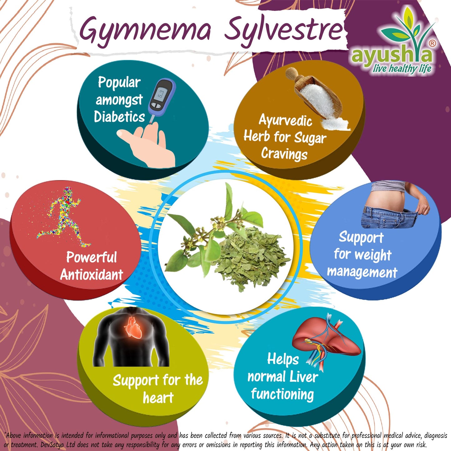 Ayushya Gymnema Sylvestre (Madhunaashini) Capsule, 500 mg Pure Extract, 60 Capsules