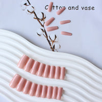 SXVME Pink False Nails Long Square, Acrylic Press on Nails Long Medium Coffin, Glossy Gel Fake Nails Press on, Solid Color Square Tip Nails Stick on Nails For Women Daily Wear, 24 Pcs