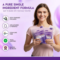 ONYX INGREDIENTS 101 Premium Collagen Powder (Type I, III) Hydrolysed Bovine Collagen Peptides Powder - Halal Certified - 19 Amino Acids - High Levels of All 8 Essential Amino Acids & BCAAs - 150g