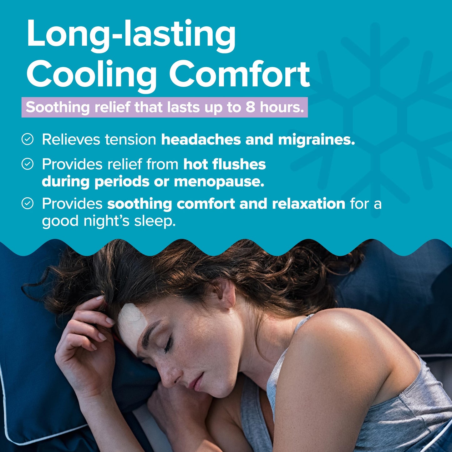 BeYou Cooling Forehead Patch for Hot Flashes, Menopause, Head discomfort, Head Tension - Infused with Basil & Rosemary - Designed specifically for hot Flashes