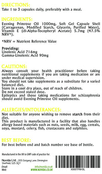 NUVIDA NATURAL HEALTH Evening Primrose Oil Capsules 1000mg / 90 Evening Primrose Capsules/Premium GLA Supplement/Vegan and Vegetarian Friendly