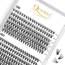 QUEWEL Cluster Lashes 240Pcs - Individual & Cluster Lashes 0.07C Curl 30D+40D Mix8-14mm for Natural Look DIY Eyelash Extensions