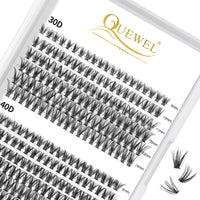 QUEWEL Cluster Lashes 240Pcs - Individual & Cluster Lashes 0.07C Curl 30D+40D Mix8-14mm for Natural Look DIY Eyelash Extensions