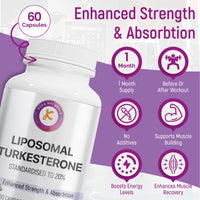 Keka Naturals Liposomal Turkesterone 2000mg, 60 Capsules, Standardised to 20%, Ajuga Turkestanica Extract, Ultra High Absorption, Strength & Muscle, No Additives, Non-GMO, 60 Capsules