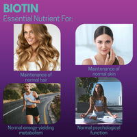 Hair, Skin & Nails - Biotin & Coconut Vegan Melts, 90 Day Supply, 10,000µg of Biotin, 5mg Coconut Oil, Hair Growth Supplement, Vitamins for Men & Women