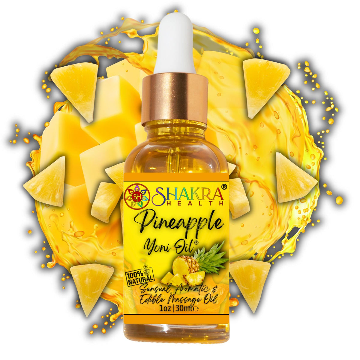 SH SHAKRA HEALTH Yoni Oil Pineapple (30ml) - Non-Greasy, Non-Sticky Moisturizer for Smooth, Hydrated Skin. Vegan & Organic Formula