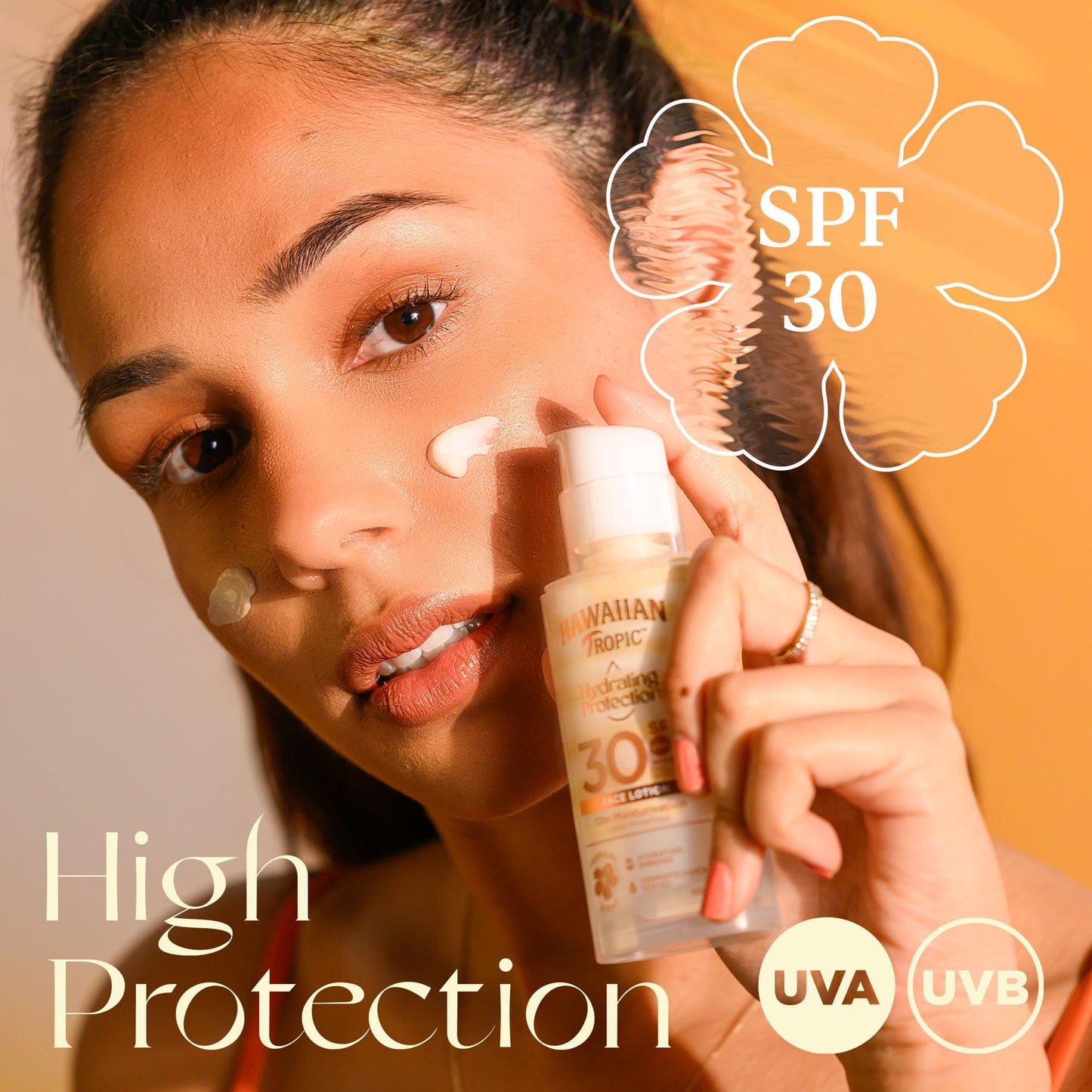 HAWAIIAN Tropic Hawaiian Tropic Hydrating Protection Face Sunscreen SPF 30 UVA plus UVB Protection, 50 ml, 12-Hour Moisturisation, Make Up Compatible, Water Resistant, Vegan