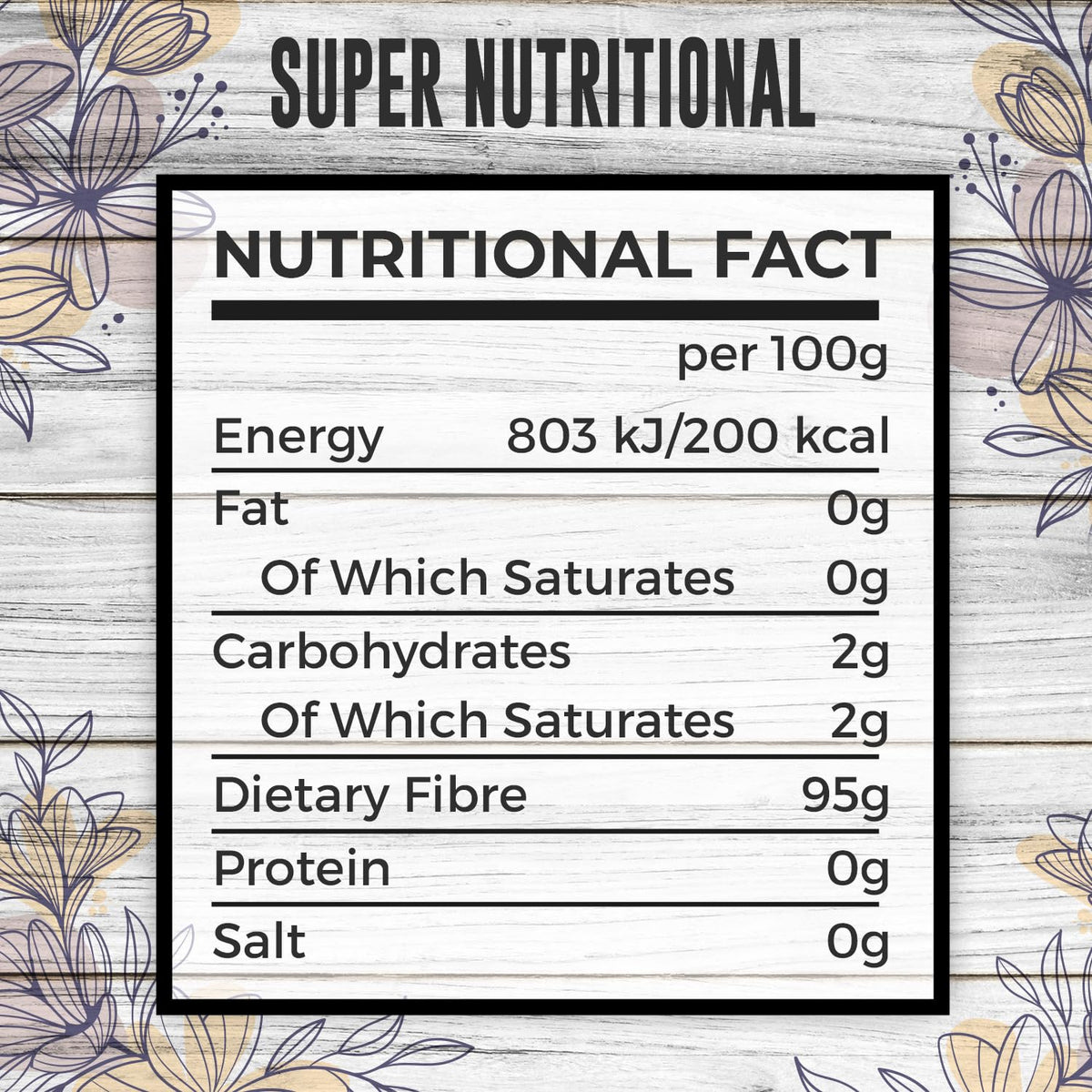 Super Cal Keto Inulin Powder 200g 95% Fibre / 2% Carbs Lab Tested