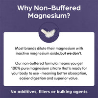 Purolabs Magnesium Citrate - High Strength Non-Buffered Magnesium - Superior Absorption for Sleep, Energy & Muscle Function - Vegan - Clean Formula - 90 Capsules