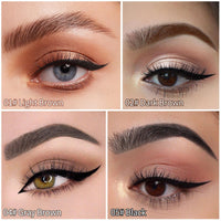 QIAWES Eyebrow Pencil, 2-In-1 Eyebrow Pen, 4 Fork Tip Microblading Eyebrow Pencil, Tattoo Eyebrow Pencil - Double Head Liquid Eyebrow Pen + Black Eyeliner Pencil (Black)