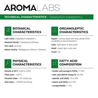 Aroma Labs ORGANIC - TAMANU Oil - 100mL - 100% Pure, Natural, Cold Pressed and Cosmos Certified - AROMA LABS (French Brand)
