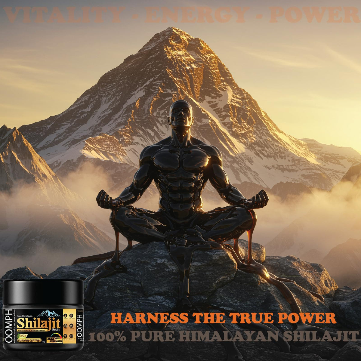 OOMPH Pure Shilajit Resin – Himalayan Gold Grade, 50g – High Strength Natural Mineral Supplement with Fulvic Acid – Vegan, Lab Tested, Authentic Resin for Energy, Immunity & Vitality