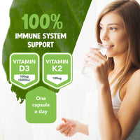 Vegan Vitamin D3 4000iu and Vitamin K2 MK7 100µg High Strength Completely Plant Based 60 Days Supply Vitamin D Vegan Tablets Gluten, GMO & Lanolin Free