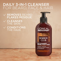 L’Oréal Paris men expert L’Oréal Paris Men Expert Cleansing 3-in-1 Beard, Face & Hair Wash 200ml, Barber Club Wash With Cedarwood Essential Oil, Deeply Cleanses and Removes Beard Flakes