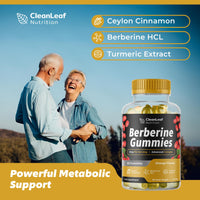 Berberine Gummies Food Supplement | Orange Flavour with Ceylon Cinnamon, Berberine HCL, Turmeric Extract | Supports Metabolic Health | Vegan Friendly | Non-GMO | 60 Gummies