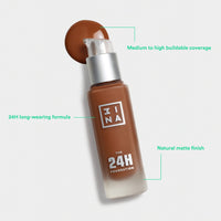 3INA MAKEUP - The 24h Foundation 639 - Dark nude yellow Foundation Yellow Undertone - 24H Waterproof Liquid Foundation Full Coverage - Matte Foundation for Flawless Skin - Vegan - Cruelty Free