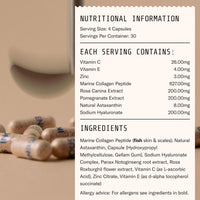 InGenious INGENIOUS Active Hydrolysed Marine Collagen Capsules, 100% Pure Marine Collagen Peptides Capsules with Hyaluronic Acid, Natural Astaxanthin, and ActiGin, Boosts Endurance and Recovery (30 Day Supply)