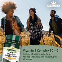 Natures Aid Vitamin B Complex 50 + C (High Potency) with Vitamin C - 30 Tablets