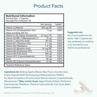 Bettervits Multivitamin, 14 Nutrients with Vitamin D, K2 & Biotin, 60 Caps