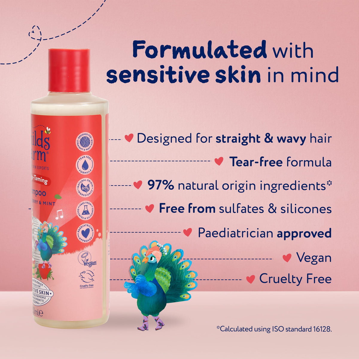 Childs Farm Tangle Taming Shampoo, Straight or Wavy Hair, Gentle and Tear Free, Strawberry and Mint, Kids, Baby, 250ml