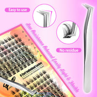 PURELEOR Cluster Lashes Kit Including Bond and Seal DIY Individual Eyelashes Extensions Set