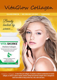 VitaGlow Collagen - Anti-Ageing Tablets with Biotin for Beautiful & Youthful, Glowing Skin, Hair, Nails, Strong Bones & Connective Tissues with Vitamin C & B3 (Contains Marine Collagen)
