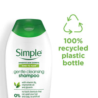 Simple Kind to Hair Gentle Cleansing Shampoo with vitamin B5, chamomile oil, and glycerin hair care for healthy, shiny hair 400 ml