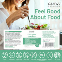 Cura Nutrition CURA NUTRITION CURAZYME Tolerance (30 Capsules) Food Intolerance Digestive Enzymes Supplement for Gut Health Support, Broad Spectrum Enzyme Complex for Bloating, Heartburn, Digestion Relief, Vegan