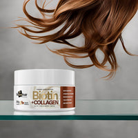 Renew Hair Professional Biotin And Collagen Hair Mask Helps Hair Grow Deep Conditioner for Thick Coarse Hair - Repair Product for Coloured Dry Damaged Curly Wavy,Vegan 300gr