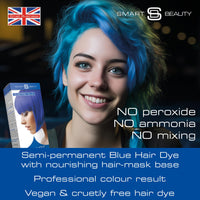 Smart Beauty Smart Colour Semi-permanent Electric Blue Hair Dye x 3
