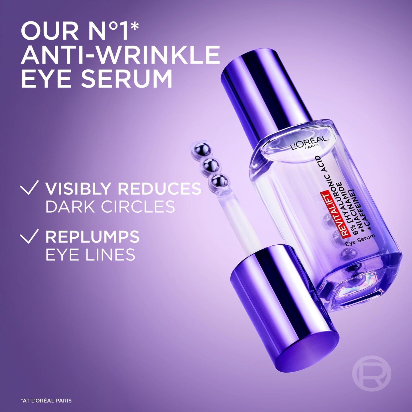 L'Oreal Paris L'Oréal Paris Hyaluronic Acid + Caffine Eye Serum, Revitalift Filler, 20ml
