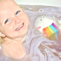 3 x Large Cloud Rainbow Bath Bombs from Zimpli Kids, Special Effect Handmade Baff Bombz Gift Set for Children, Non-Irritating and Non-Toxic