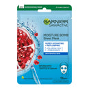 Garnier Moisture Bomb Pomegranate and Hyaluronic Acid Sheet Mask, Super Hydrating & Replumping Face Mask, For Dehydrated Skin, Vegan Tissue Mask, 28g