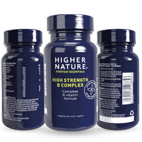 Higher Nature - High Strength - Vitamin B Complex - Reduce Tiredness - Supports Nervous System - Vegan Friendly - 90 Capsules