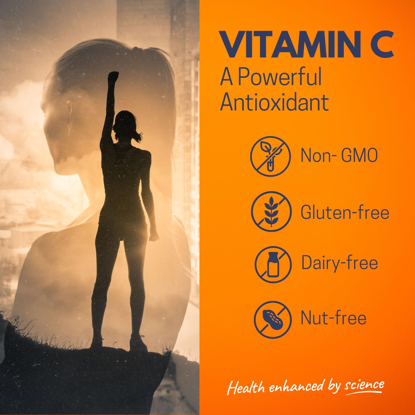 Effervescent Vitamin C Tablets, 20 Orange Flavoured Tablets, High Strength, Immune Support, Essential for Normal Collagen Formation, Vegan, Made by Northumbria Health