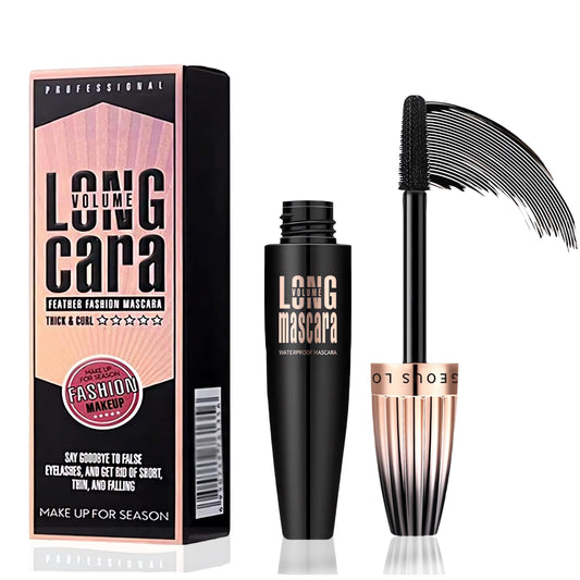 EHIOG 4D Lash Extension Mascara with Silk Fibers, Waterproof Black for Sensitive Eyes, Natural Curl & Volume, Smudge-Free, Long-Lasting Definition, Clump-Resistant Formula for Full Lashes