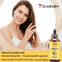 DUASASH Duasash Vitamin E Oil for Skin & Face Naturally Sourced Plant-Based Organic 100% Pure Vitamin E Oil for Hair Growth d-Alpha-tocopherol Body Oil for Women & Men, Moisturizes Skin, Hair, Nails 60ml
