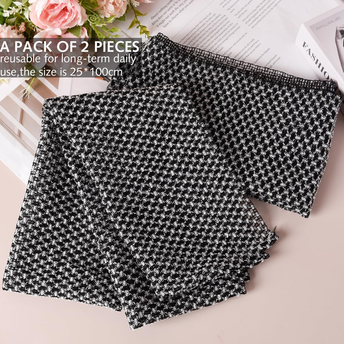 DILUSILK 2Pcs Back Scrubber, Extra Long Exfoliating Washcloth,Exfoliating Body Scrubber for Men Women, Exfoliating Towel Japanese Exfoliating Towel for Body Cleaning and Massage