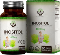 Earth's Nurture EN Myo-Inositol Chromium & Folate Blend | 1000mg Myo Inositol Per Serving | 90 Vegan Myoinositol Capsules | Inositol Supplement | Vitamins for Women | Non GMO & Allergen Free | Made in UK