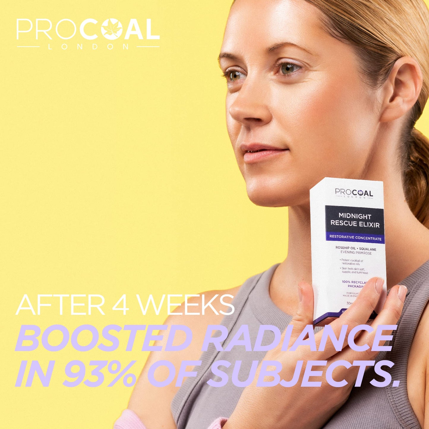 Face Oil, Midnight Rescue Elixir Face Oil Serum 30ml by Procoal - Anti Ageing Face Serum For Soft, Supple, and Glowing Skin, Rosehip Face Oil, Evening Primrose & Squalane, Made in UK