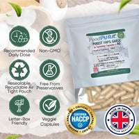 FoodPURA Pure Garlic Capsules Recommended Daily Strength 1000mg HACCP Certified, Manufactured in The UK by FoodPURA 1 Pack of 90 Capsules