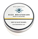 BEES of BRITAIN - 99% Natural Face Cream - Unscented. Soothe, Nourish, Hydrate Dry Skin. pH 5.5, Sensitive Skin. We Donate 5% of our Profit to Save Bees + Pollinators.100g
