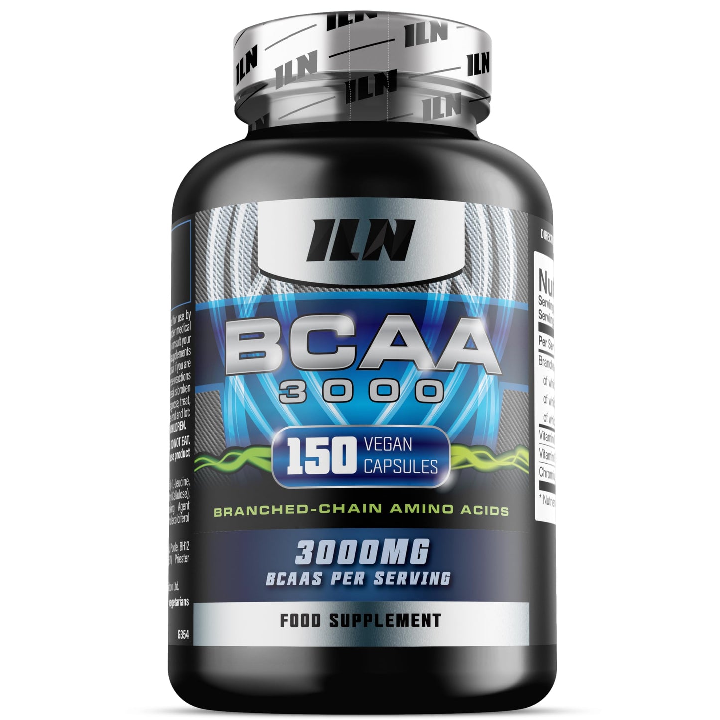Iron Labs Nutrition ILN – BCAA Capsules 3000mg – 2:1:1 Amino Acid Supplements (150 Capsules – 1 Month Supply) – Vegetarian BCAA Tablets