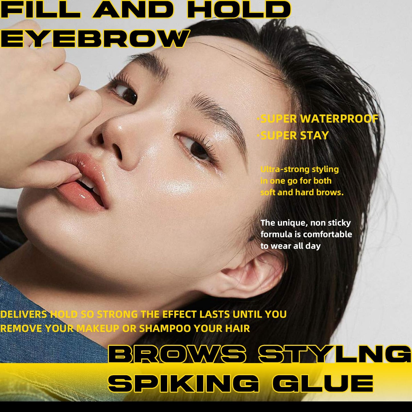 Eyebrows Styling Spiking Glue – Long-Lasting Glue for Brows & Edges 2 in 1 Eyebrow Gel, Strong Hold for Fluffy & Defined Brows, Eye Brow Setting Gel 10ml