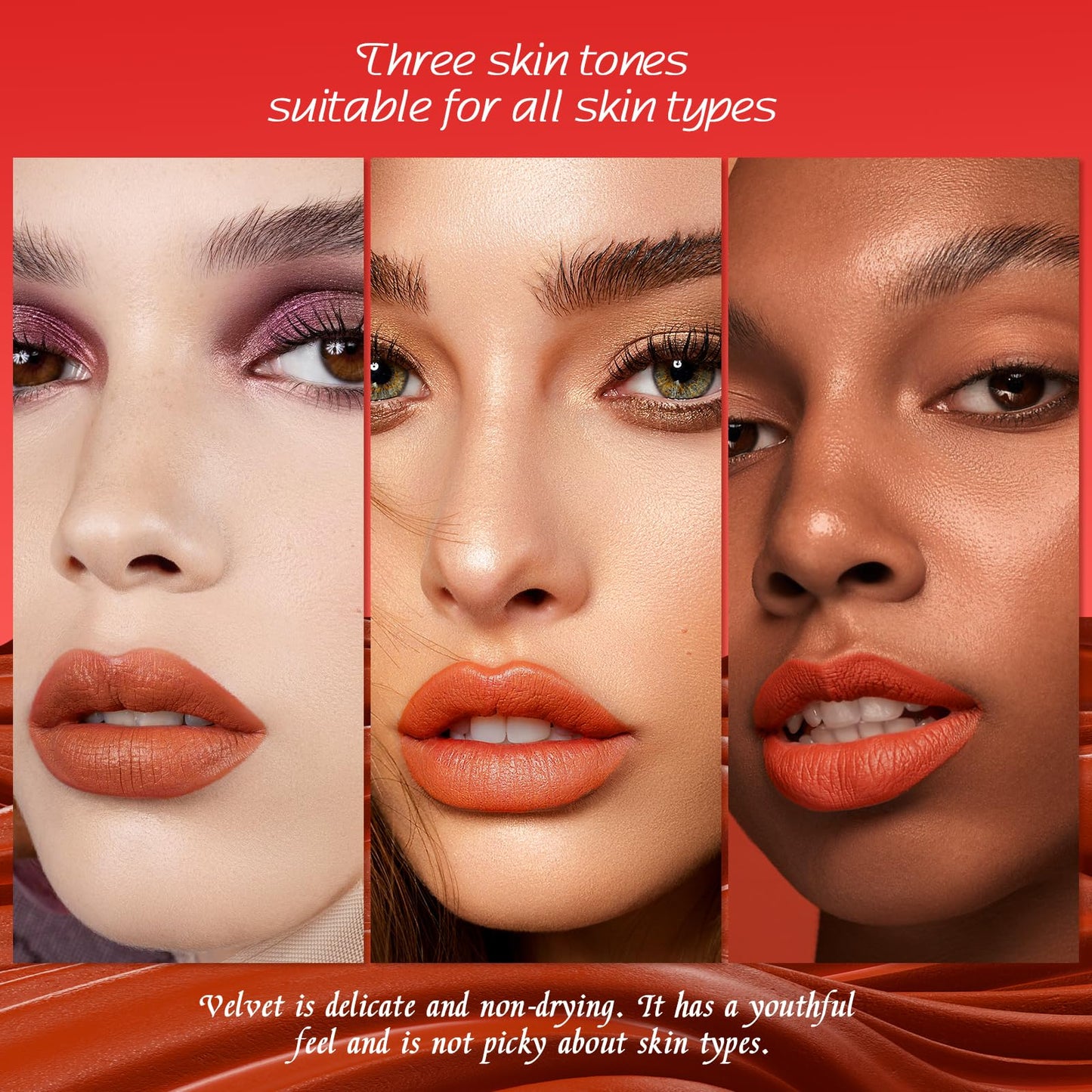 Anglicolor 4PCS Red Lipstick, Matte Lipstick, 24 Hour Lipstick, Waterproof, High Coverage, Rich and Radiant Colour, Vegan & Cruelty-Free (4PCS, 15.2g)