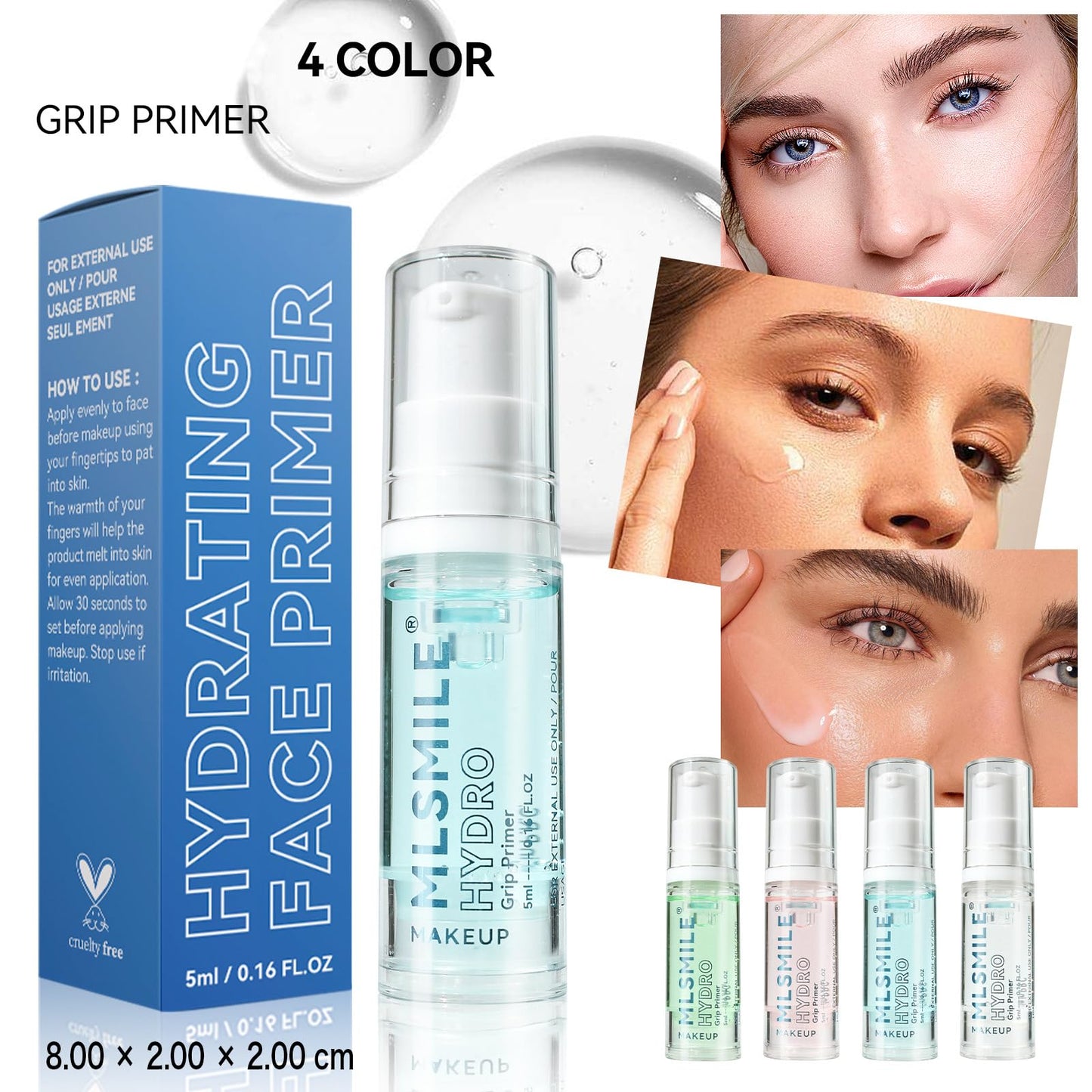 Luzvienzee Face Primer Makeup, Hydrating Pore Minimizer Makeup Primer Under Foundation, Deeply Moisturizing Smoothing Clear Matte Primer for Dry Skin