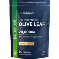 Horbäach Olive Leaf Extract Capsules 20,000mg | Wild European 20% Oleuropein | High Strength Supplement | 90 Vegan Capsules | Horbaach