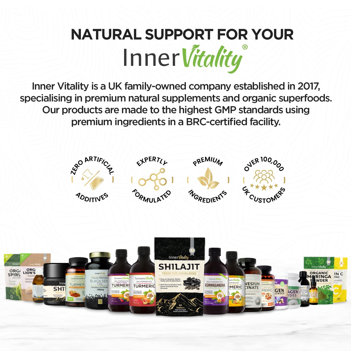Shilajit Resin Tablets with 81% Fulvic Acid, Himalayan Shilajit Third-Party Purity & Potency Tested. Minerals, Immune System & Energy by Inner Vitality
